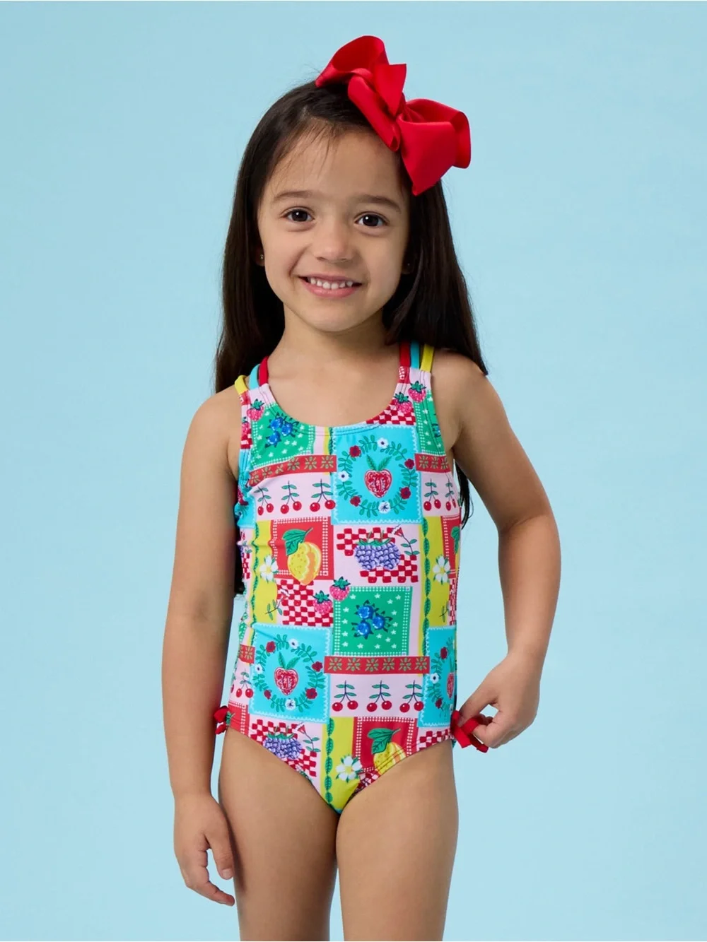Rufflebutts Picnic Party Fruit Patchwork One Piece Swimsuit 2T 3T 4T 5 Lemon